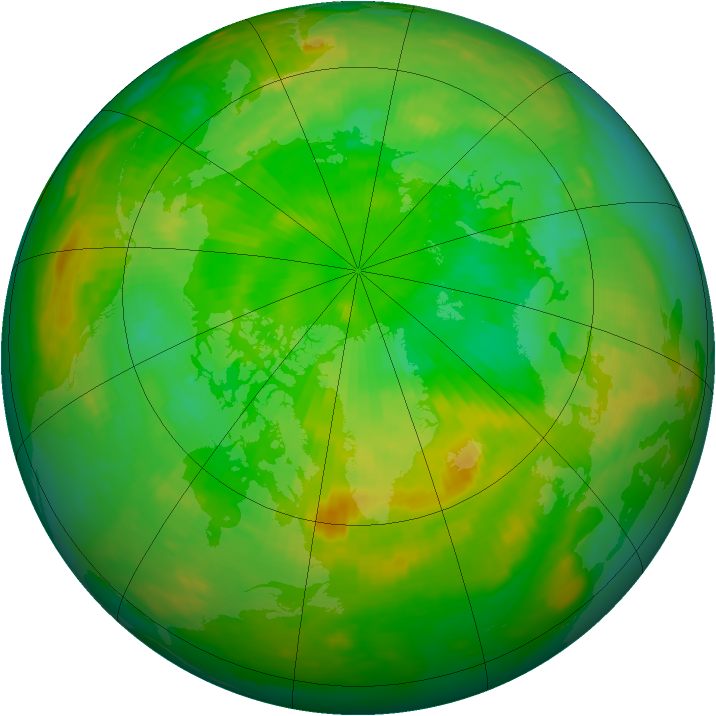 Arctic ozone map for 10 July 1979